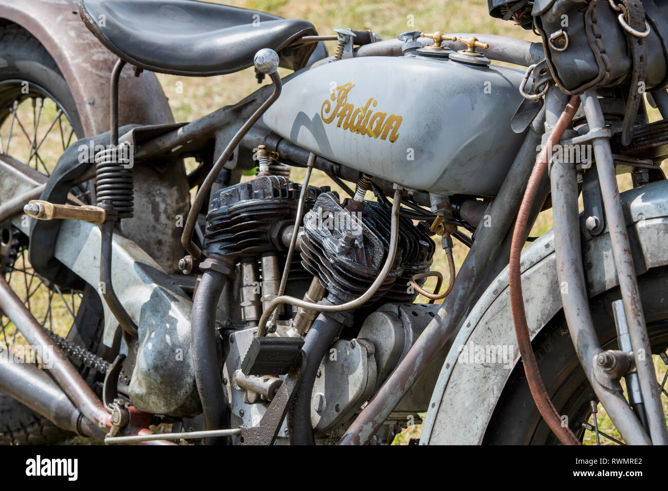 1928 Indian Scout 101 moto. American Classic motorcycle Banque D'Images