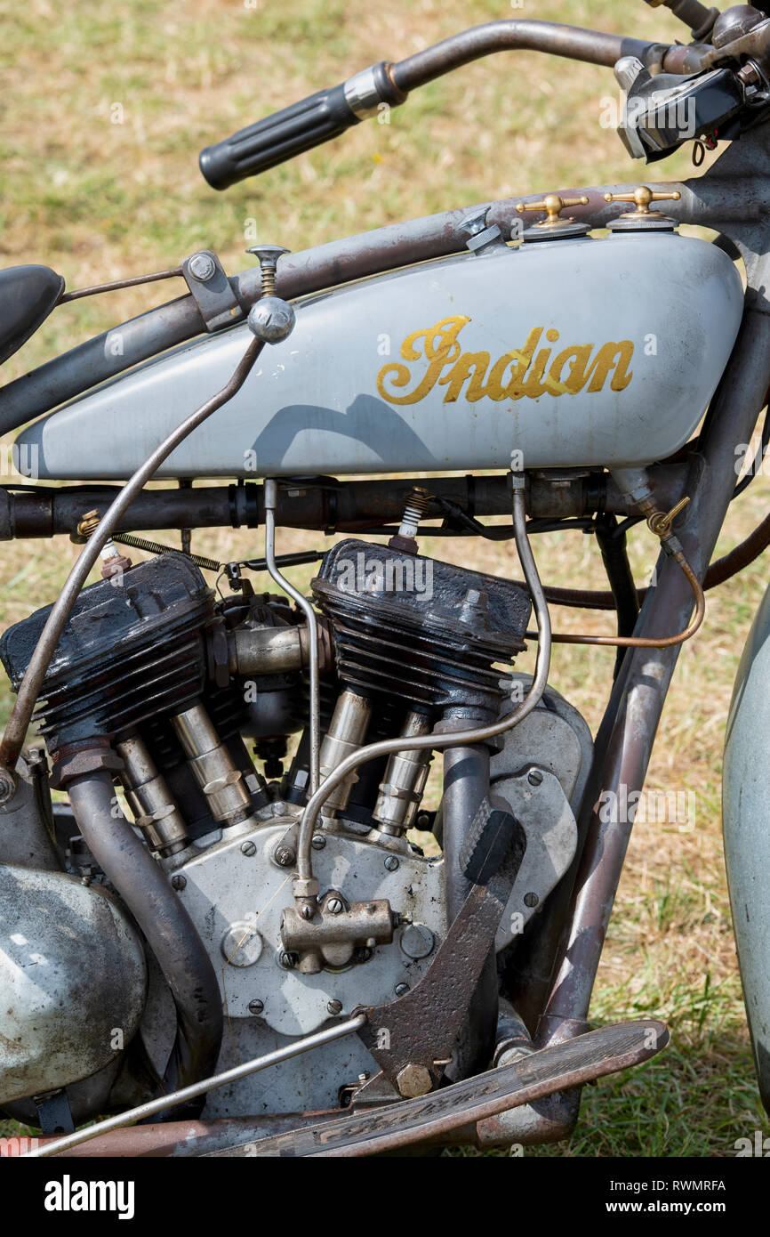 1928 Indian Scout 101 moto. American Classic motorcycle Banque D'Images