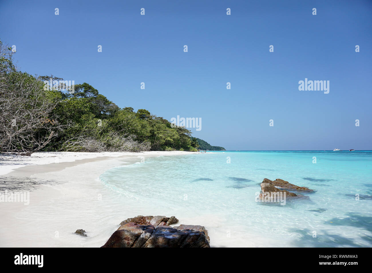 La plage de sable blanc de Koh Tachai est le meilleur dans monde, Thaïlande Banque D'Images