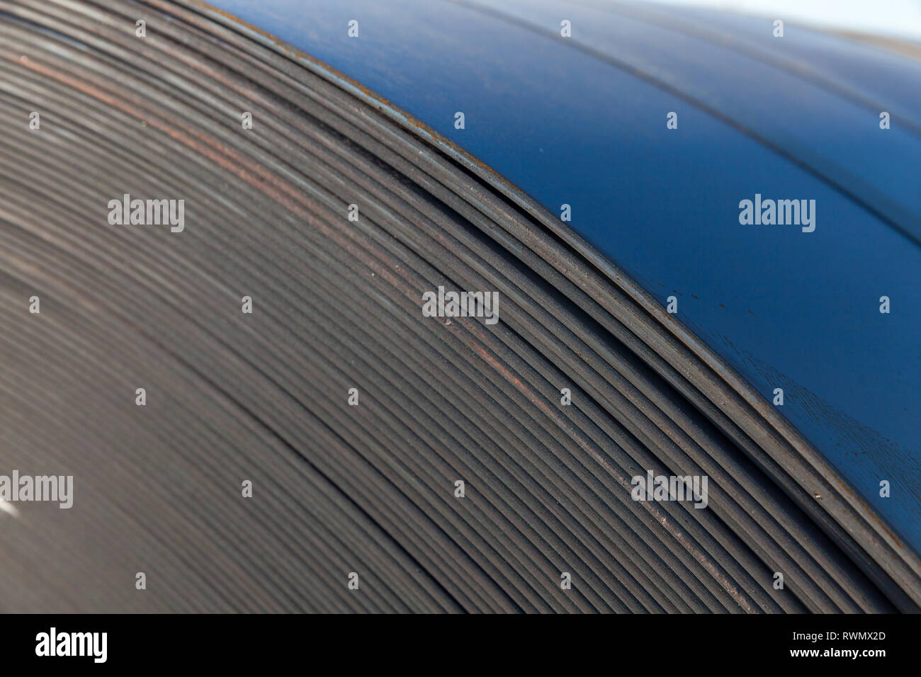 Rouleaux de feuilles de métal industriel, fabrication historique Banque D'Images
