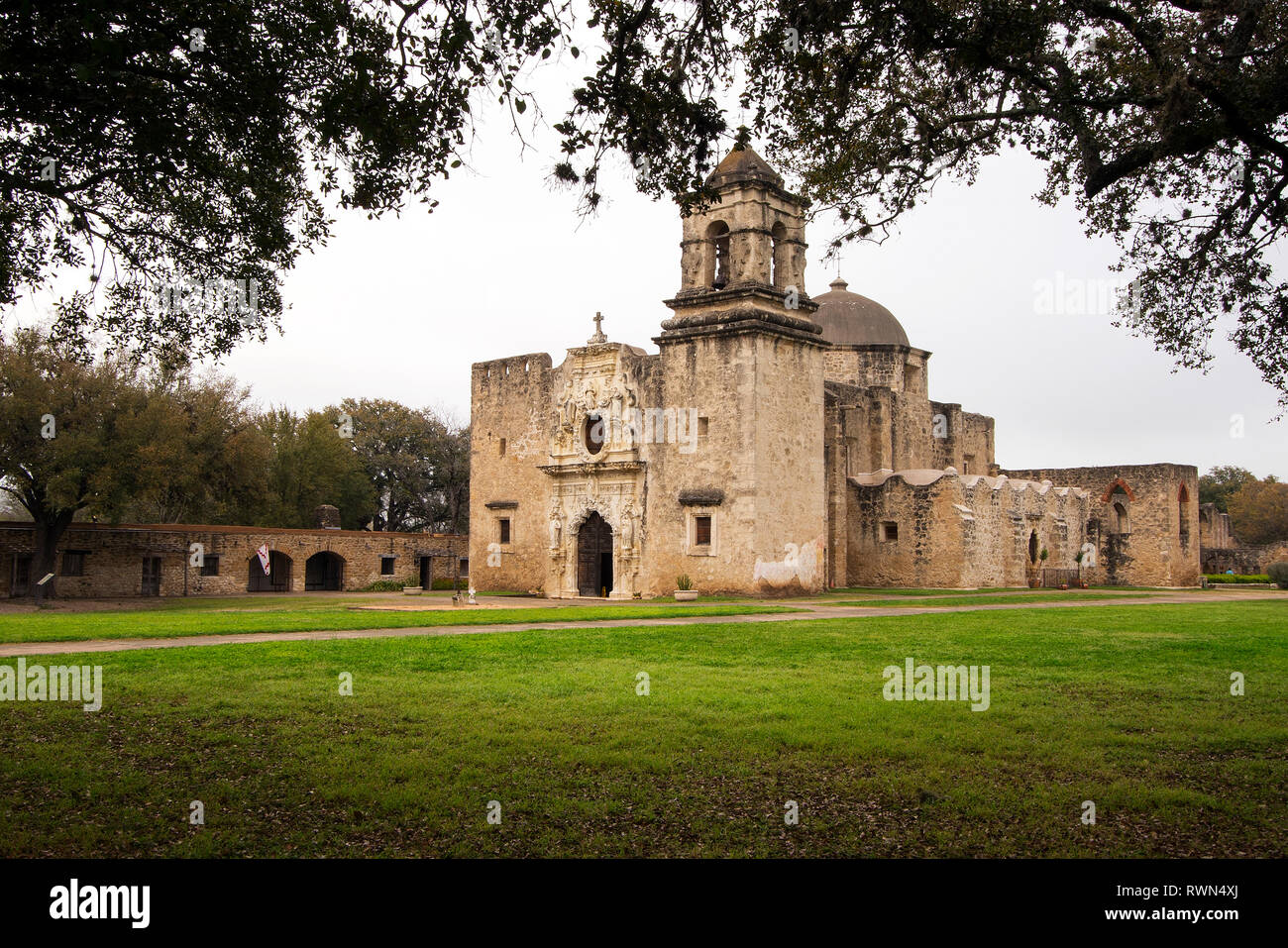 Mission San Jose à San Antonio, Texas. Banque D'Images