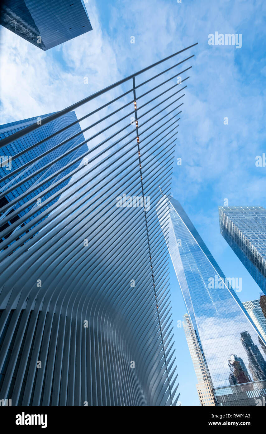L'Oculus au World Trade Center Transportation Hub, par Santiago Calatrava, New York City, New York, États-Unis d'Amérique Banque D'Images