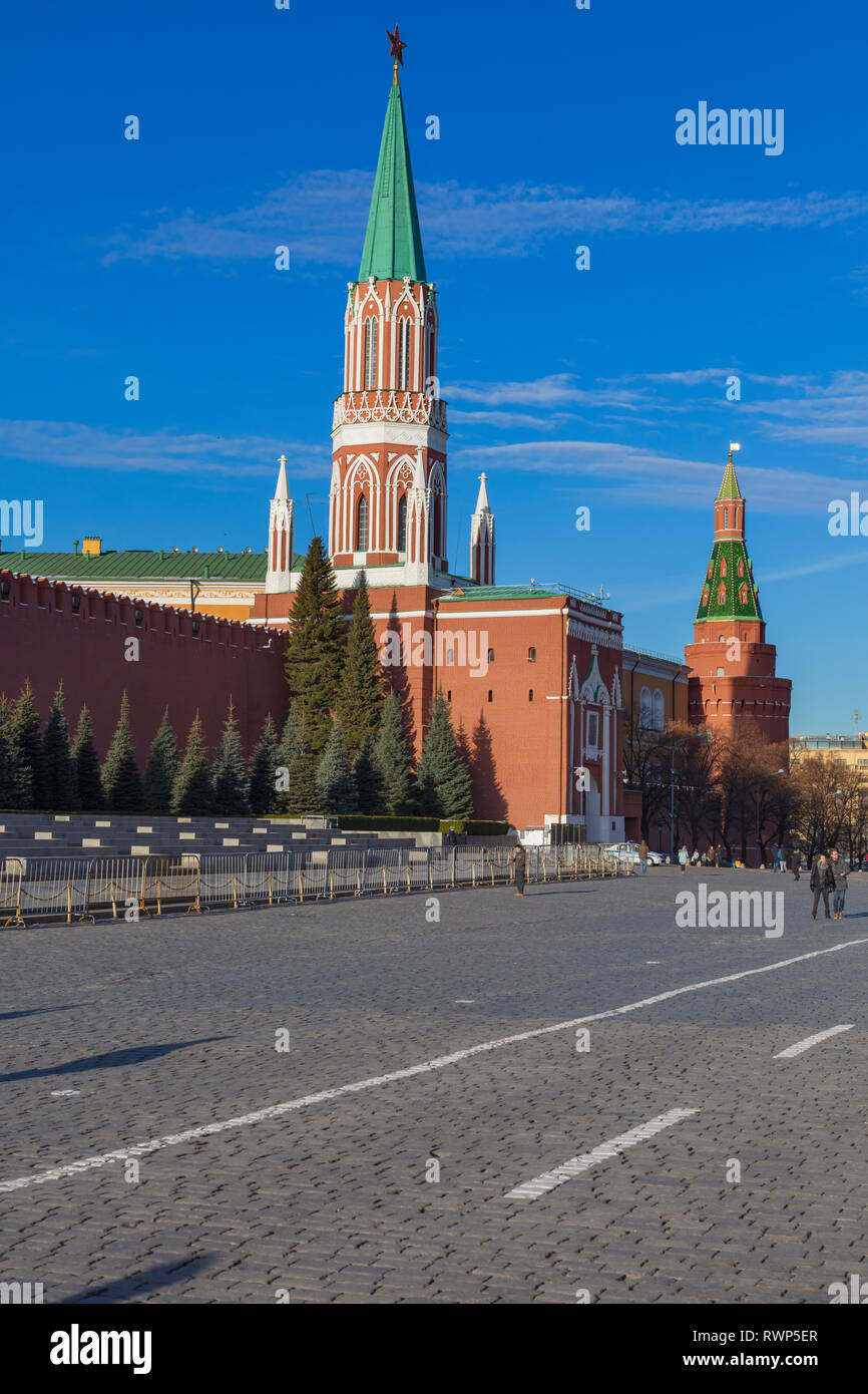 Tour nikolskaïa de Kremlin de Moscou, place Rouge, Moscou, Russie Banque D'Images