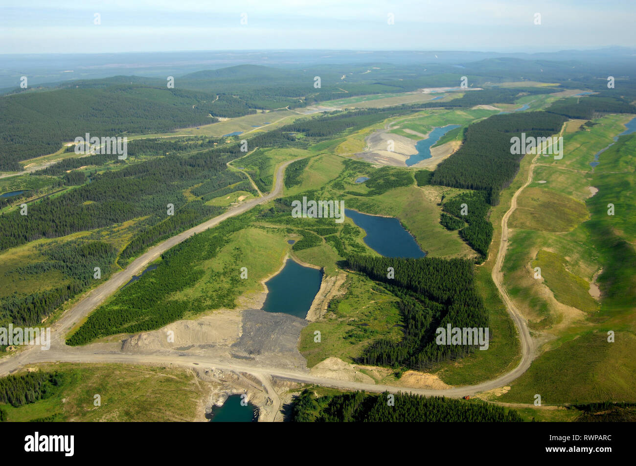 La vallée de l'antenne, de la mine de charbon, d'Edson (Alberta) Banque D'Images