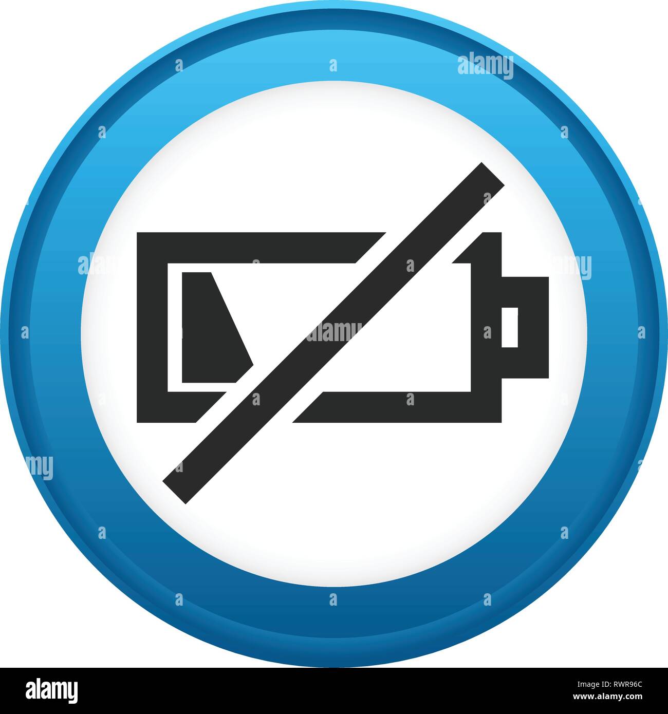 Icône avec le symbole de batterie faible, indicateur de niveau de batterie Illustration de Vecteur