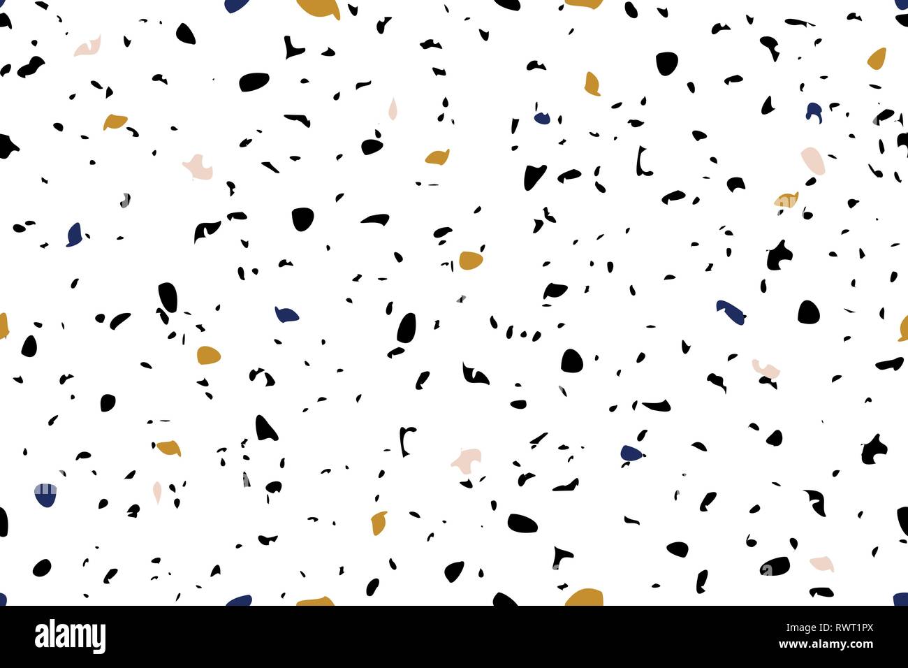 Répéter sans motif de mosaïque en bleu, jaune, rose pastel et noir sur fond blanc. Composite mode et élégant, papier peint, texture de pierre Illustration de Vecteur