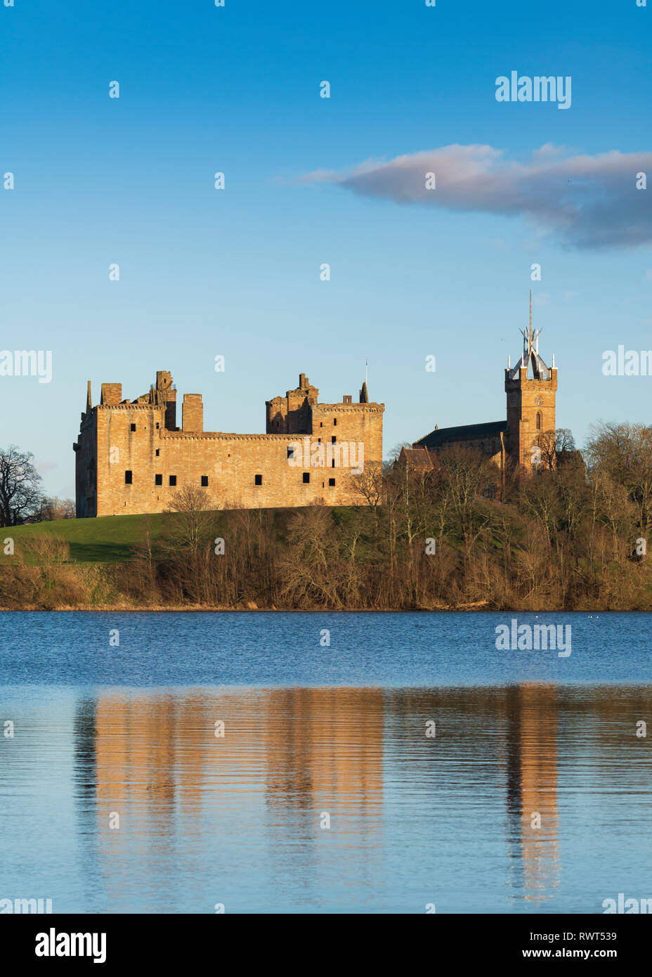 Vue sur le Palais de Linlithgow Linlithgow, West Lothian en Écosse, au Royaume-Uni. Naissance de Marie, Reine des Écossais. Banque D'Images