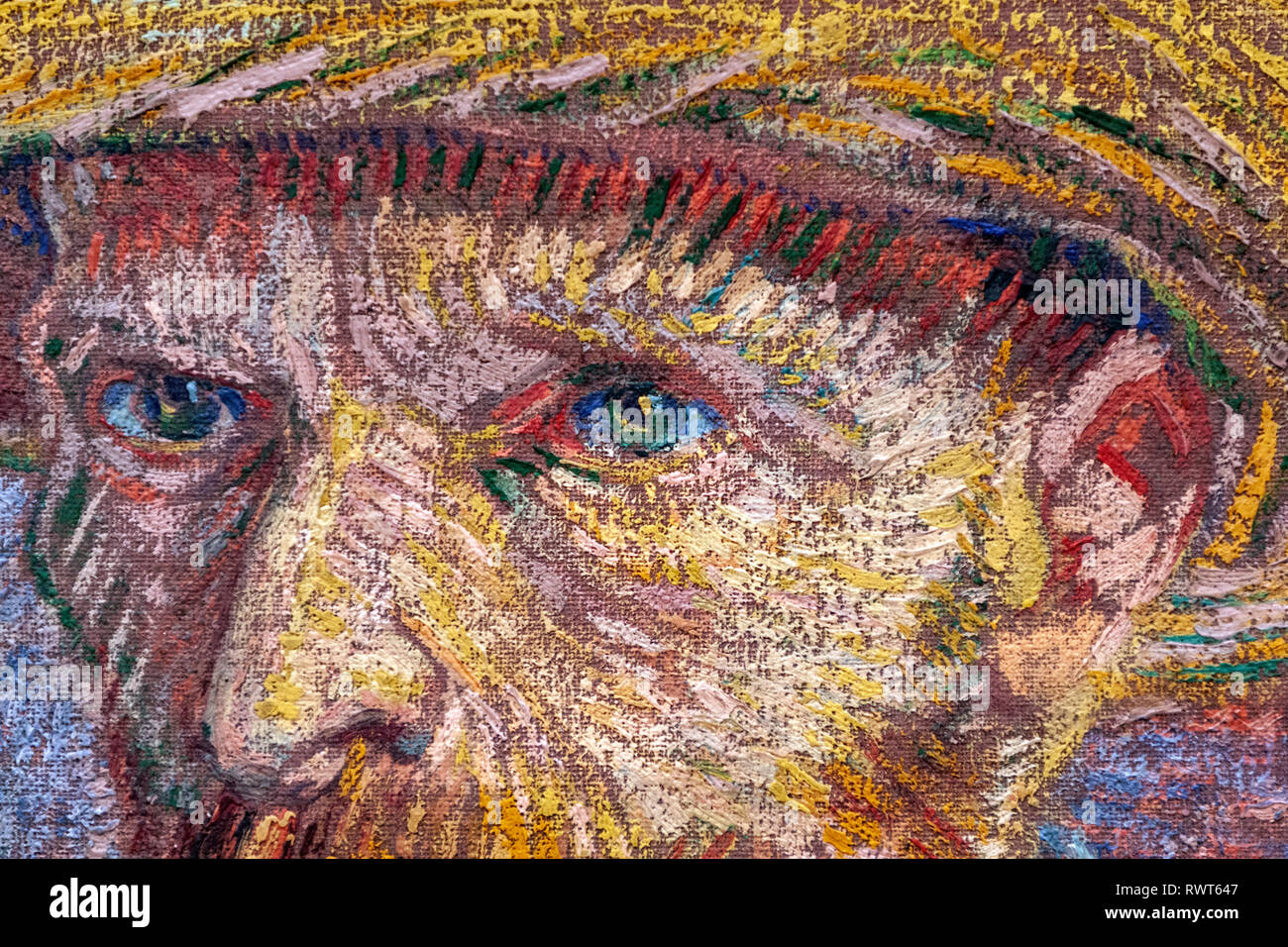 Vincent van Gogh, le détail de leurs yeux de l'Autoportrait avec chapeau de  paille, le Metropolitan Museum of Art, Manhattan, New York USA Photo Stock  - Alamy