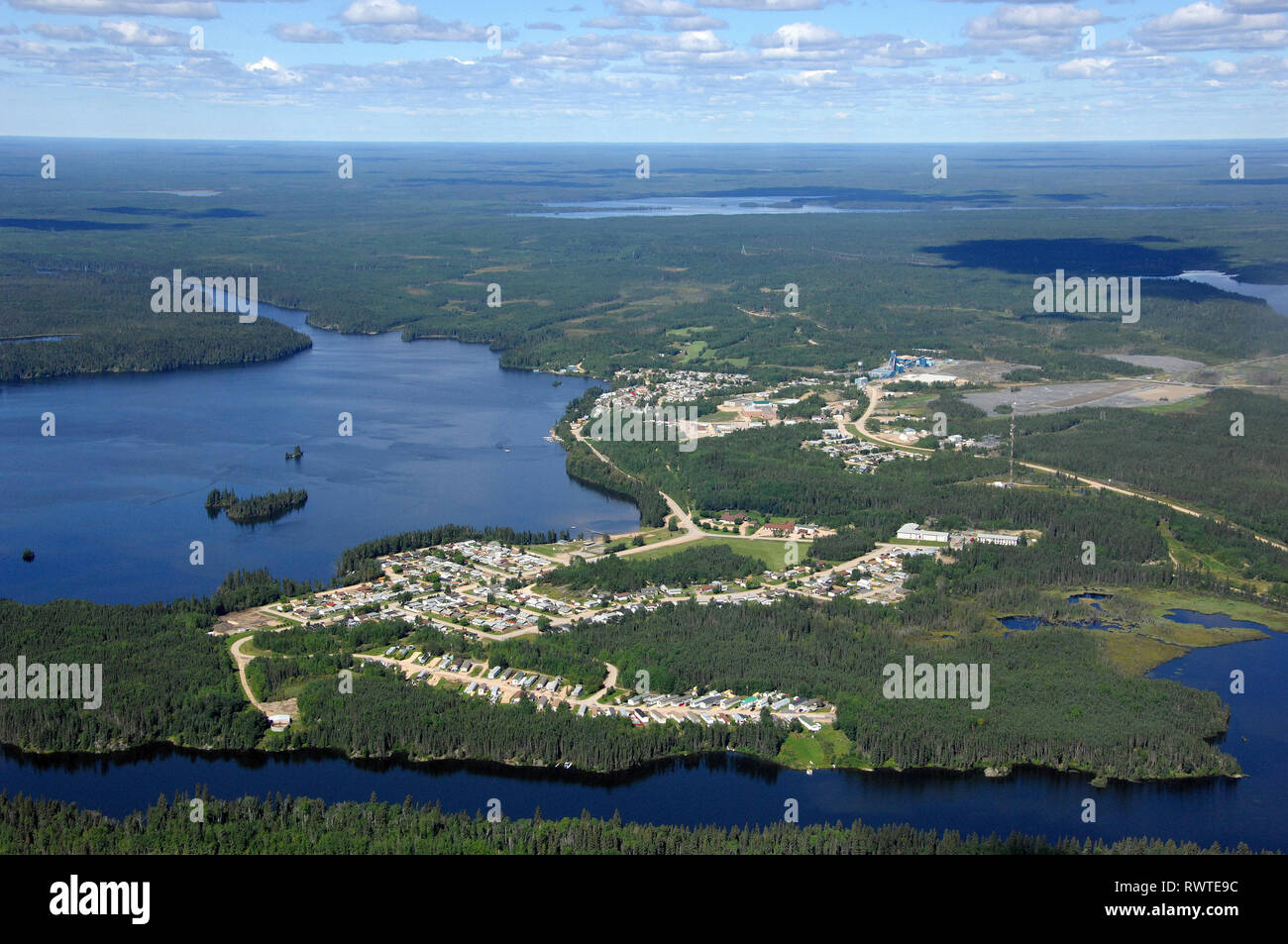 Par antenne, Snow Lake, Manitoba Banque D'Images