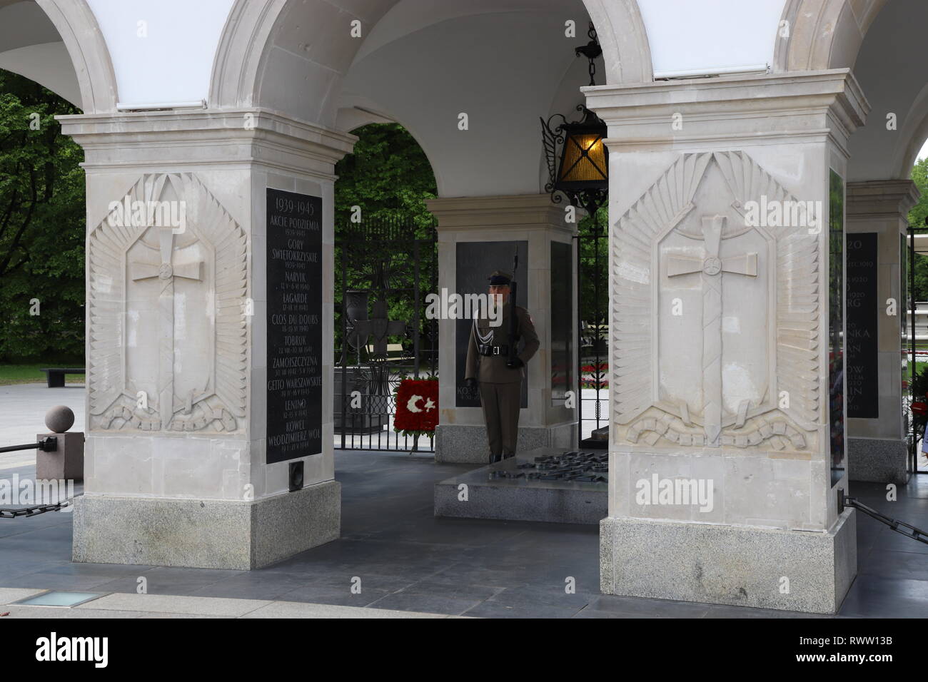 Pologne Varsovie Warszawa tombe du Soldat inconnu Banque D'Images