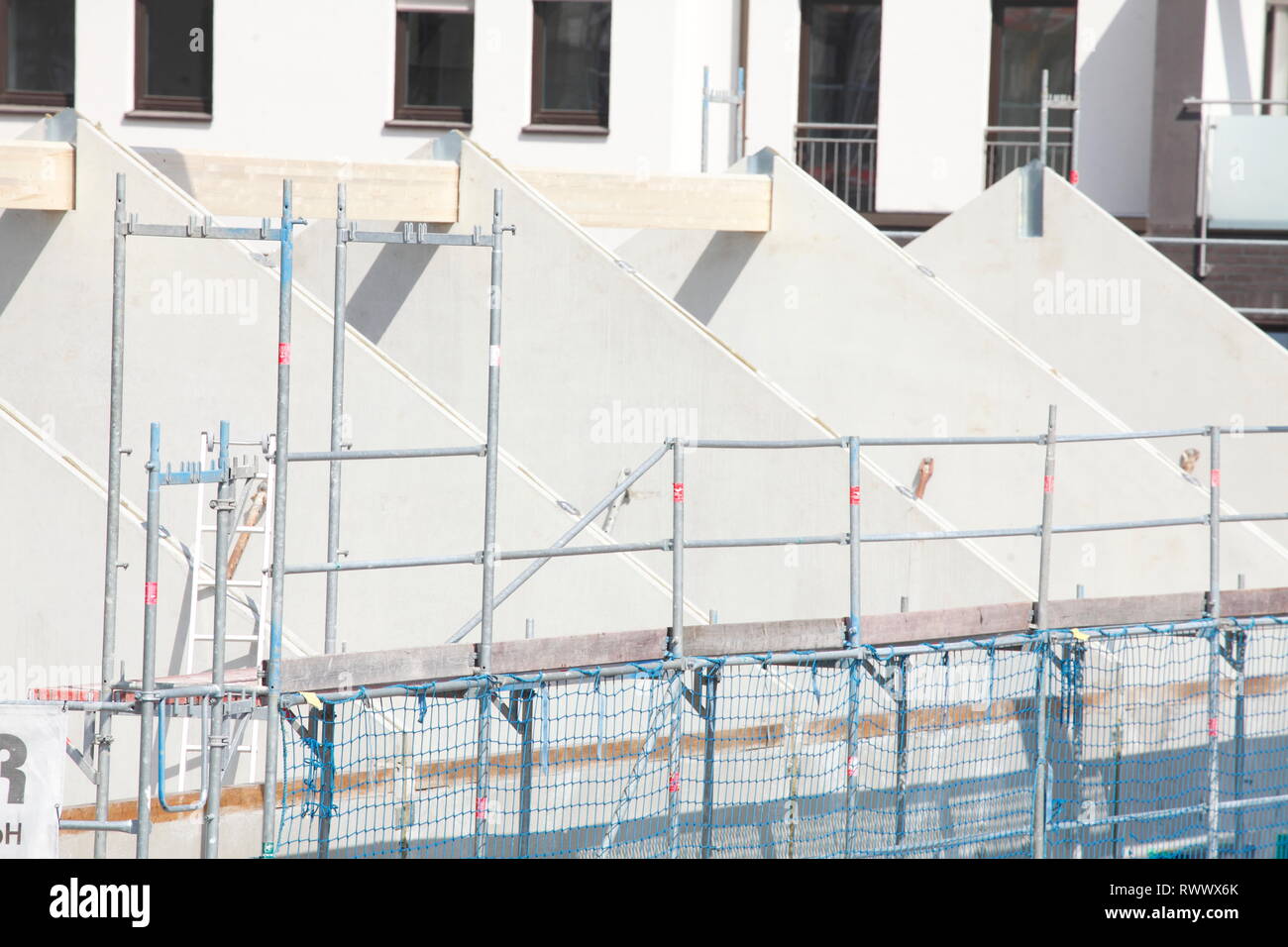 Les échafaudages, site de construction, shell, maison, Cloppenburg, Basse-Saxe, Allemagne, Europe Banque D'Images
