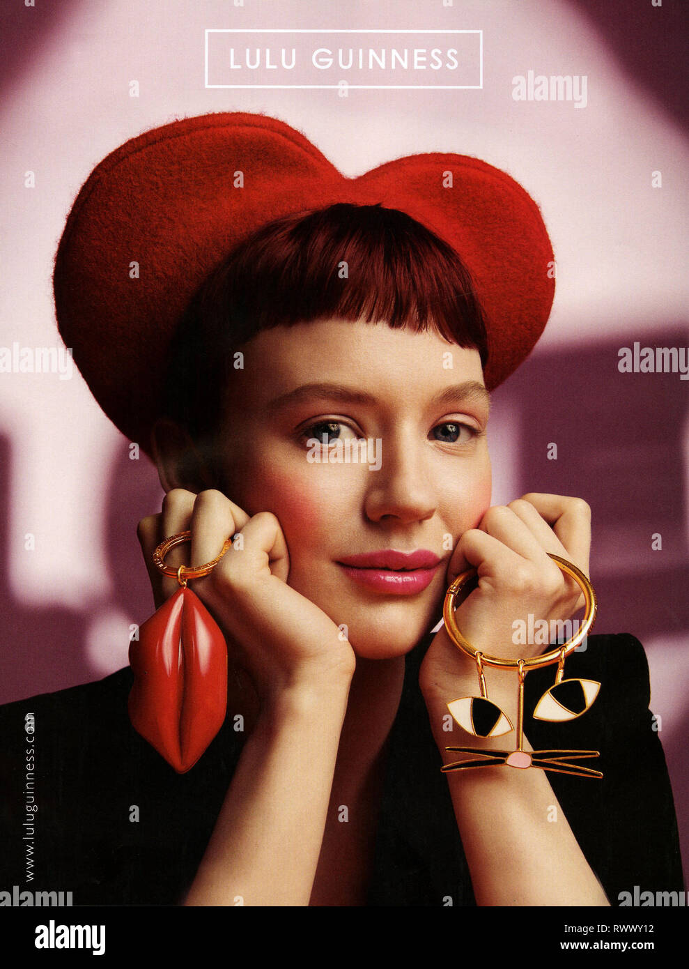 2010s UK Magazine annonce Lulu Guinness Banque D'Images