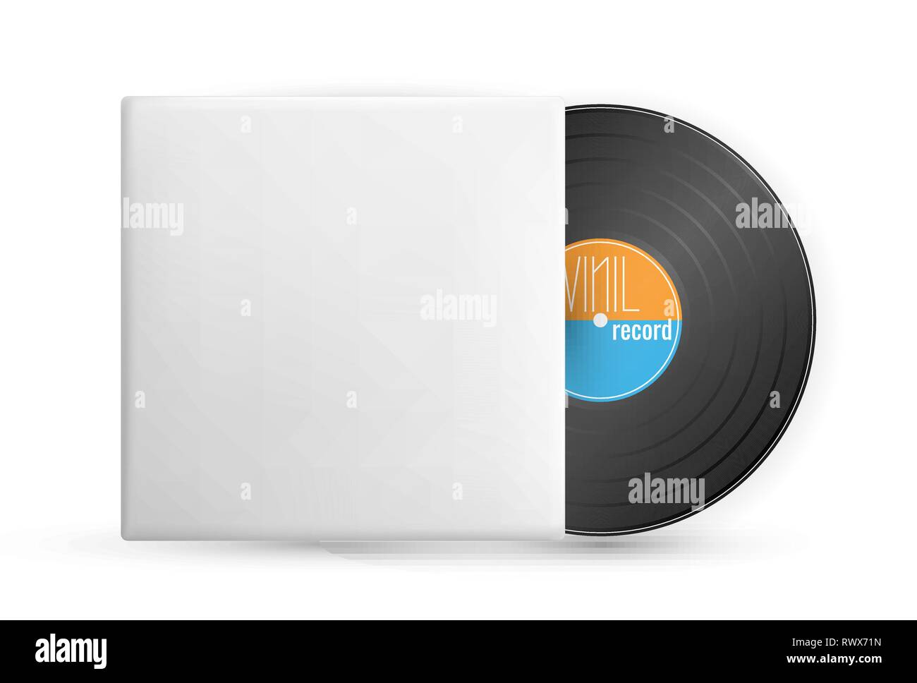 L'enregistrement de musique en vinyle. Disque gramophone vintage. Vector illustration. Illustration de Vecteur