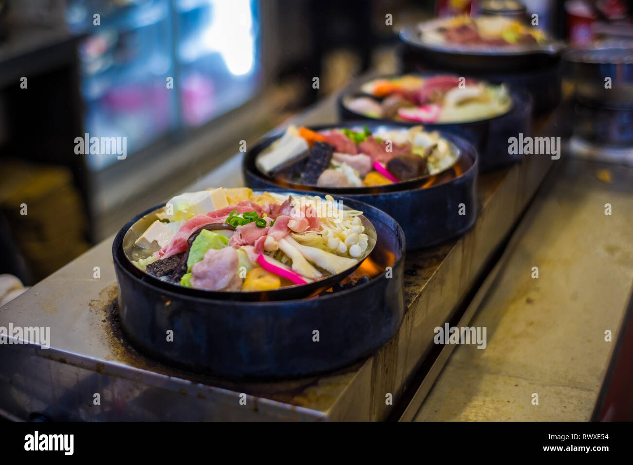 Dans le style taïwanais Hotpot. Hot pot est un des plus communs de l'alimentation de rue à Taichung, Taiwan Banque D'Images