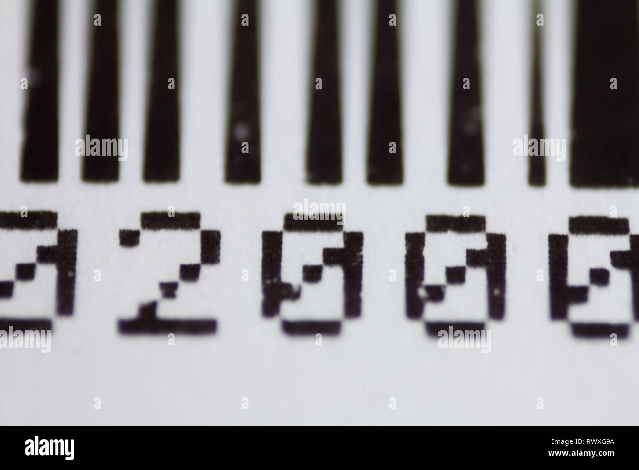 Numéro de code à barres, Close up, macro Banque D'Images
