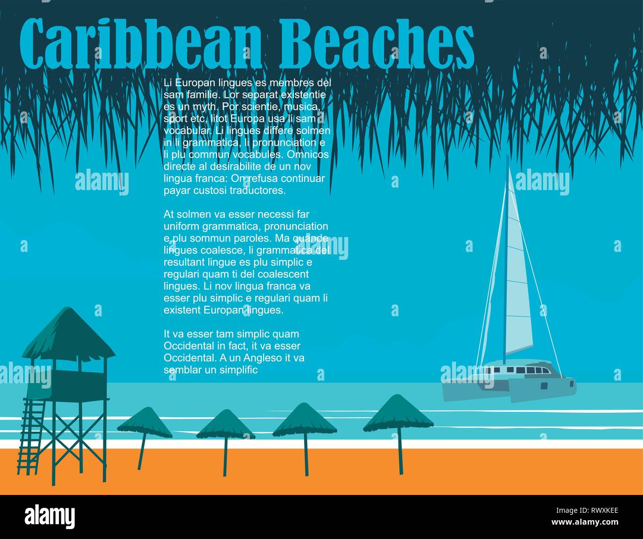 Plages des Caraïbes Illustration de Vecteur