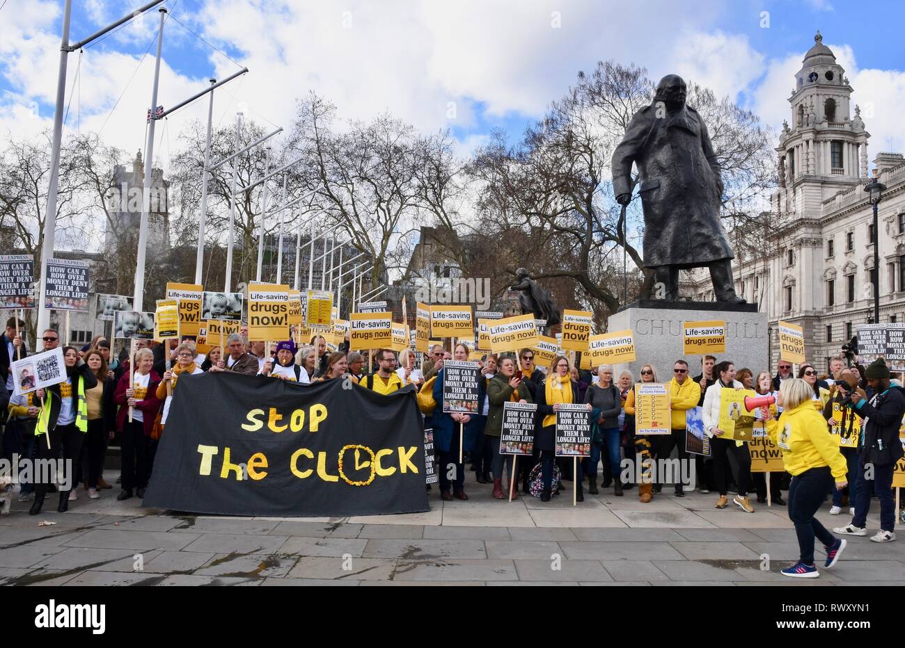 Westminster, Londres, Royaume-Uni. 7th mars 2019. Manifestation pour Orkambi, Fondation de la fibrose kystique. Chambres du Parlement, place du Parlement, Westminster, Londres. Crédit au Royaume-Uni : michael melia/Alay Live News Banque D'Images