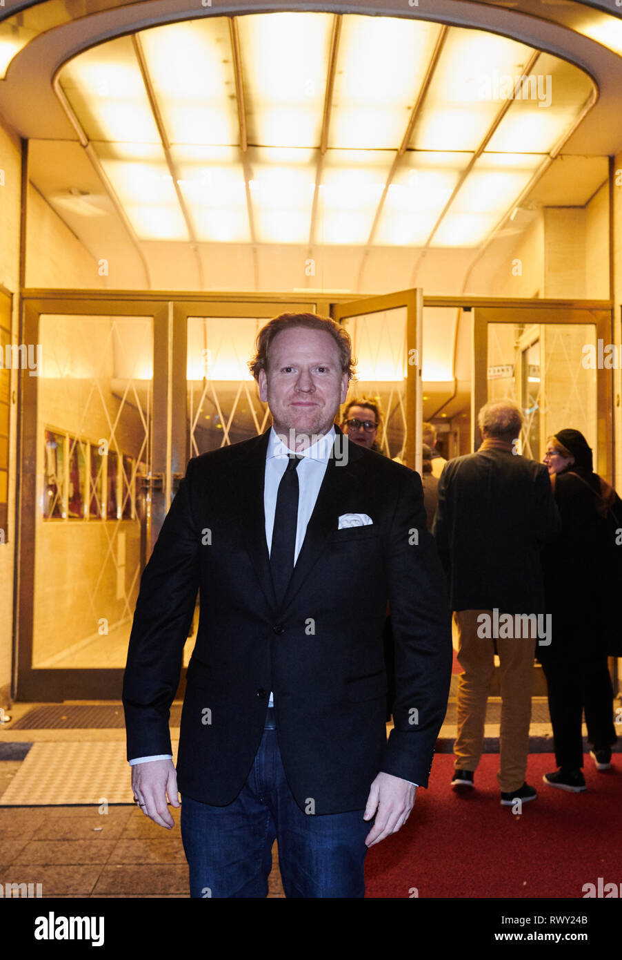 Berlin, Allemagne. 07Th Mar, 2019. Le violoniste Daniel Hope vient à l'Astor Film Lounge. L'Académie du Film allemand présente Hope film préféré 'Vertigo' par Hitchcock dans le cadre de la série d'événements "mon film". Credit : Annette Riedl/dpa/Alamy Live News Banque D'Images