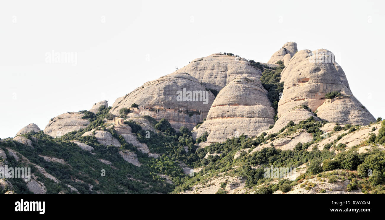 Les roches calcaires de la montagne de Montserrat, en Catalogne, Espagne Banque D'Images