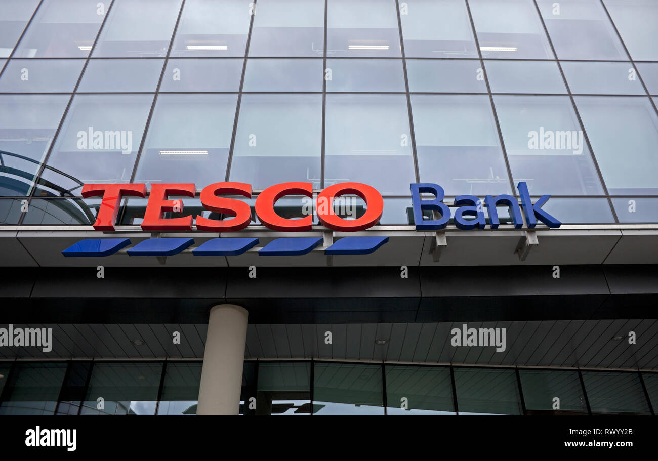 Tesco Bank, Renfield Street, signe, Ecosse, Royaume-Uni Glasgow Banque D'Images