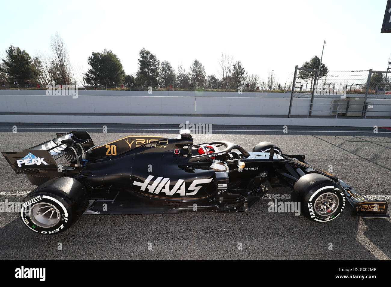 Montmelo, Barcelone - Espagne. Février 2019 28h. Kevin Magnussen du Danemark la conduite (20) F1 Team Haas VF-19 Ferrari sur la voie PENDANT F1 Test d'hiver Banque D'Images