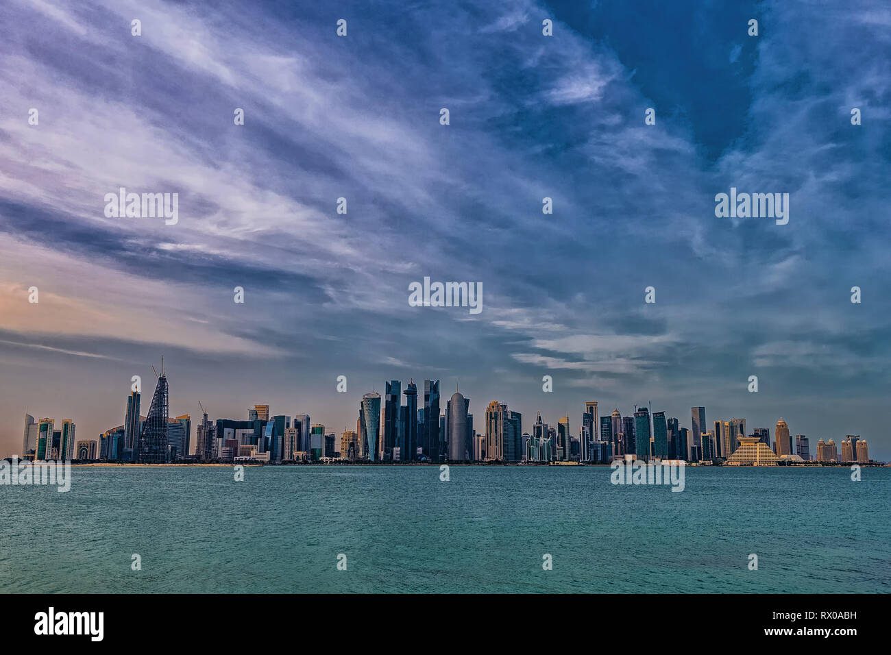 Vue de Citi de Doha. Le Qatar. Banque D'Images