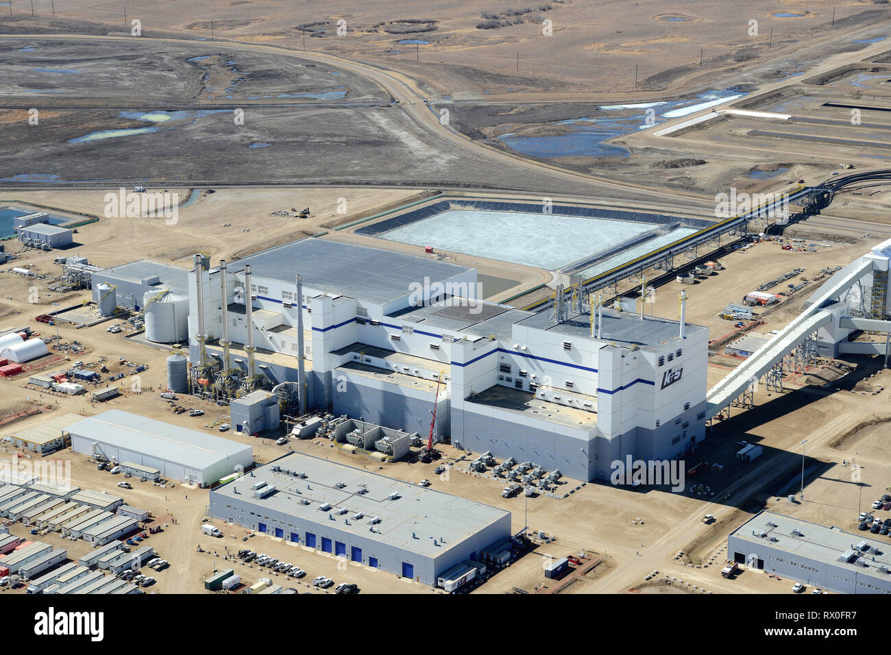 Aerial, K +S Legacy (injection) mine de potasse, Bethune, Saskatchewan, Canada Banque D'Images
