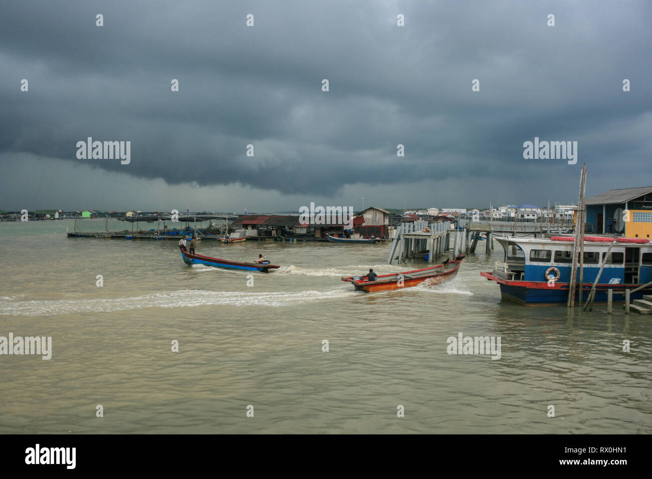 Kukup, un village de pêcheurs près de la pointe la plus méridionale de l'Asie continentale, Pontien, Malaisie Banque D'Images