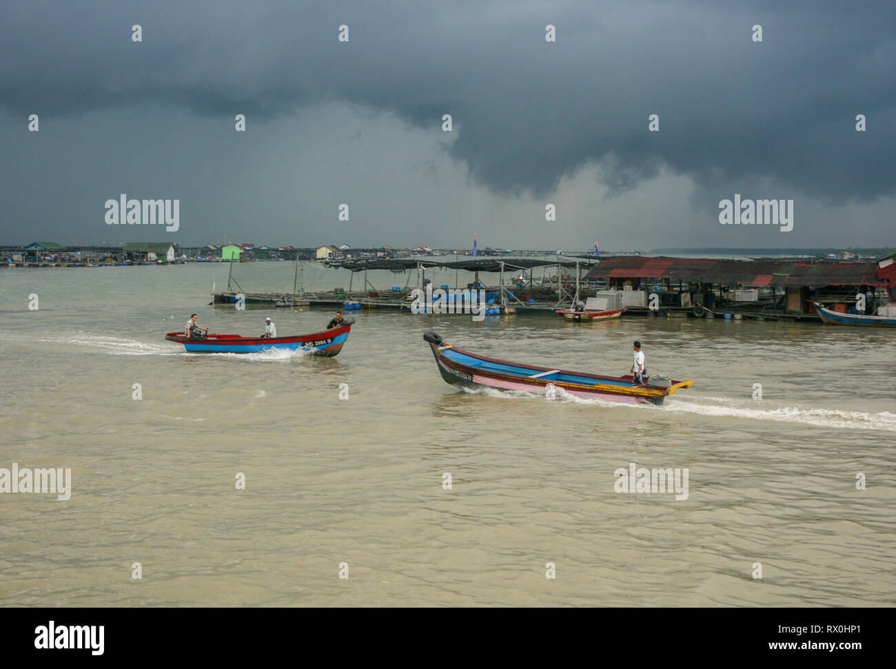 Kukup, un village de pêcheurs près de la pointe la plus méridionale de l'Asie continentale, Pontien, Malaisie Banque D'Images