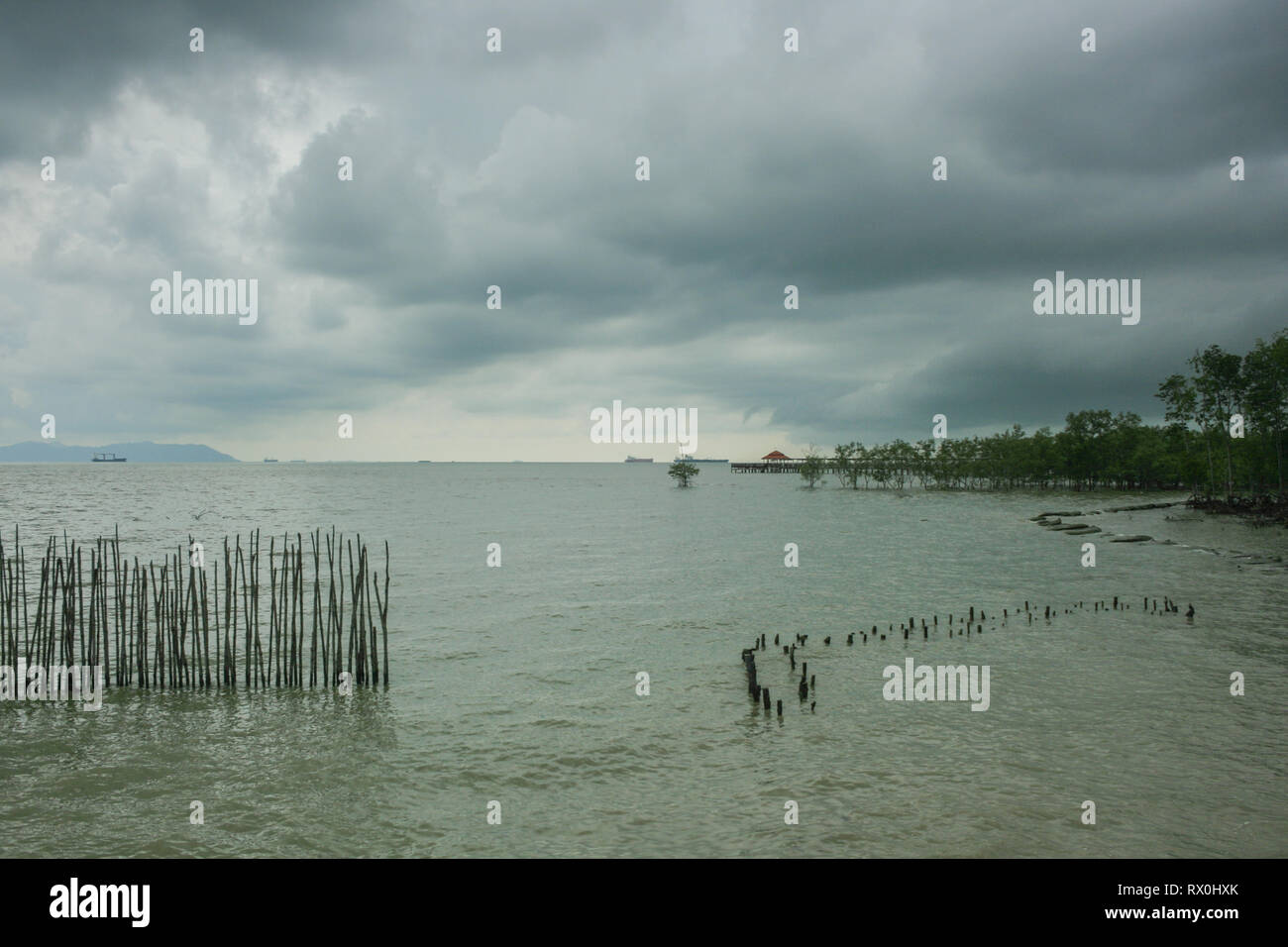 Tanjung Piai, la pointe la plus méridionale de l'Asie continentale, Pontien, Malaisie Banque D'Images