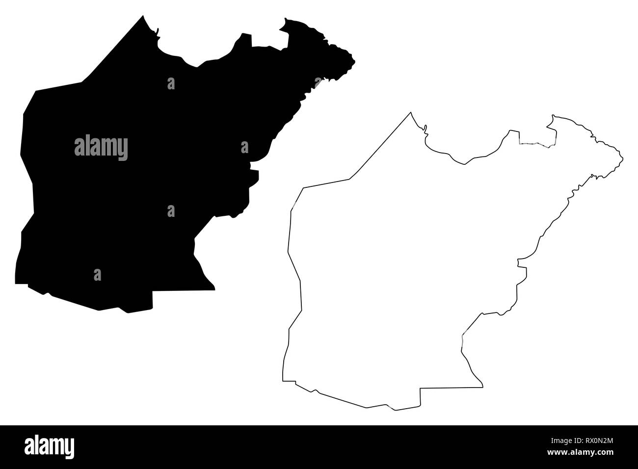 Le gouvernorat de Ninive (République d'Iraq, gouvernorats de l'Iraq) map vector illustration, scribble sketch carte Province de Ninive Illustration de Vecteur