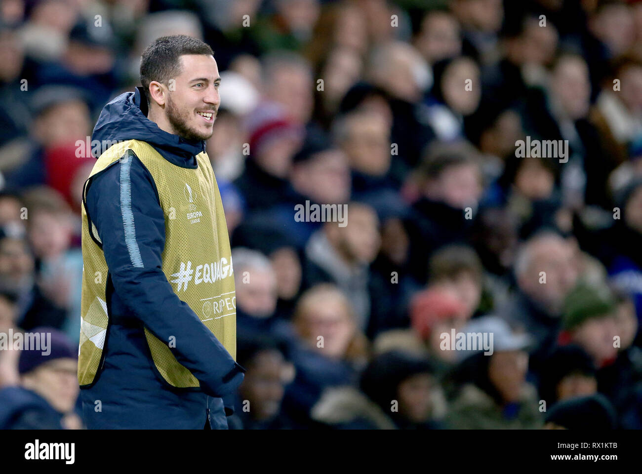 Chelsea's Eden Hazard au cours de l'UEFA Europa League, rond de jambe premier 16 match à Stamford Bridge, Londres. Banque D'Images