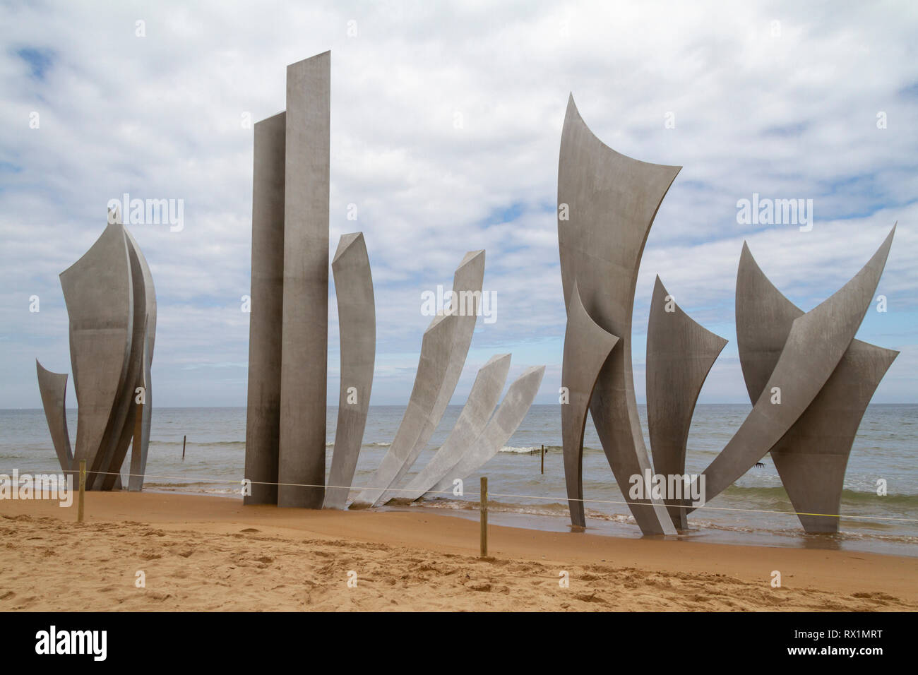 L 'Les Braves' Memorial, St. Laurent-sur-Mer, Normandie, France. Banque D'Images