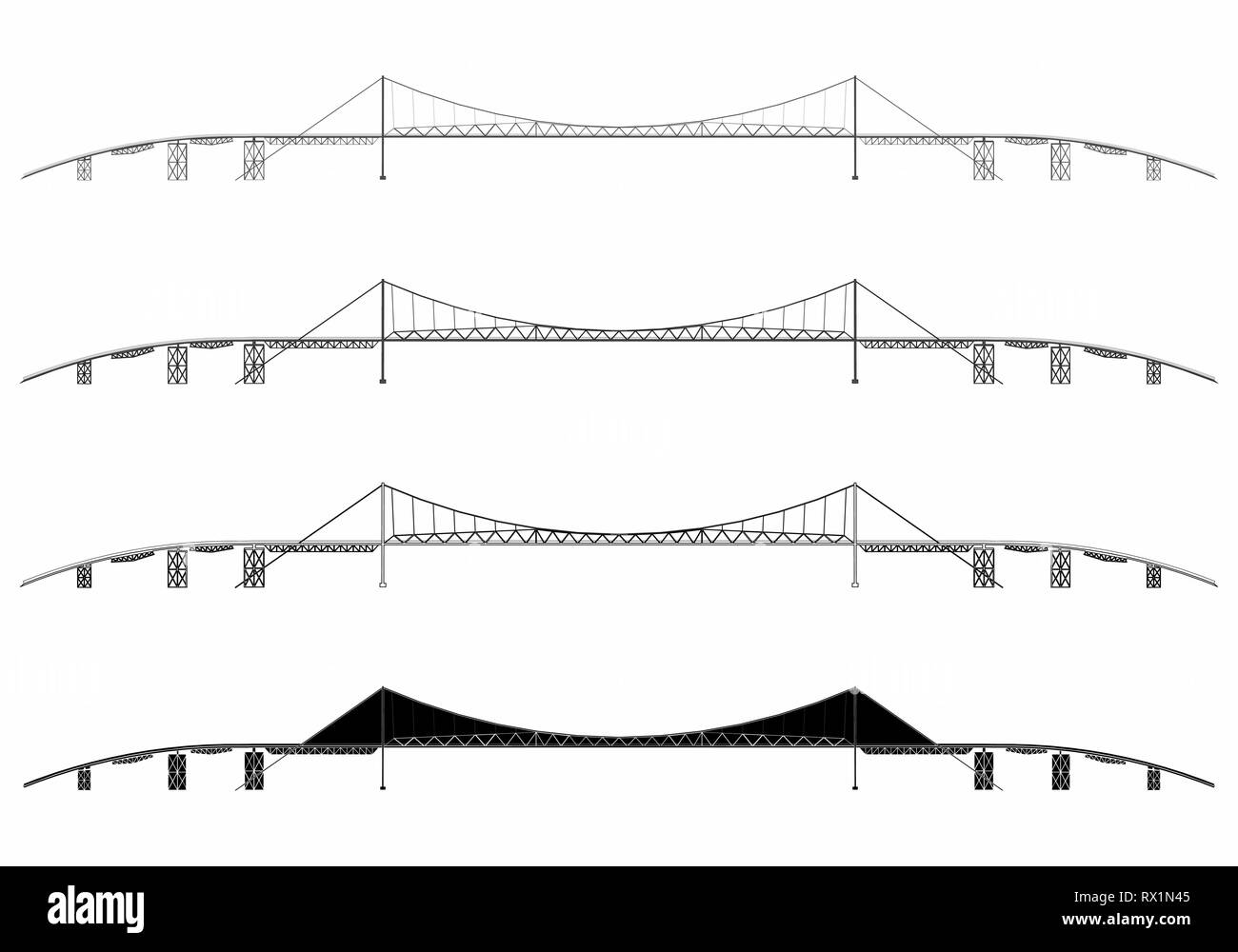 Pont Hercilio Luz d'horizon. Illustration de Vecteur