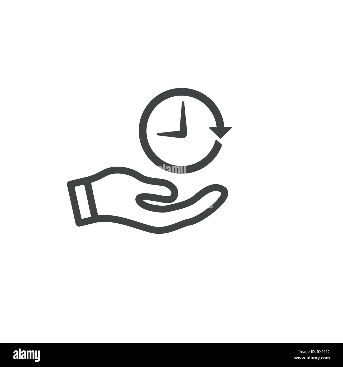 L'icône w Gestion du temps, dépêchez-vous, la date limite et à l'heure symbolique Illustration de Vecteur