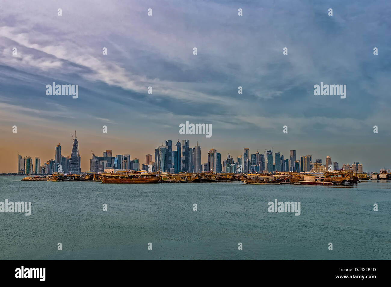 Vue de Citi de Doha. Le Qatar. Banque D'Images