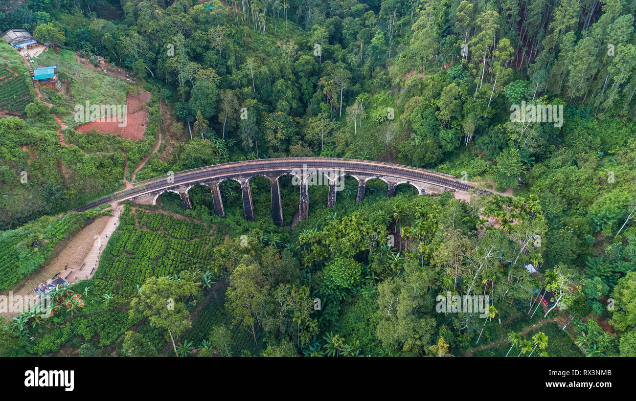 Célèbre Demodara 9 Arch Bridge. Ella, Sri Lanka. Banque D'Images