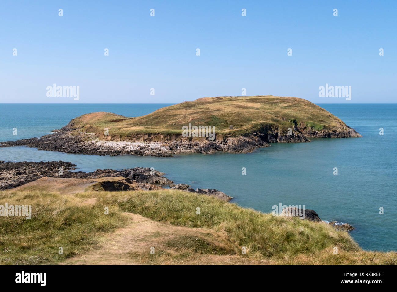 , Rhossili Rhossili Bay (à l'extrémité), la péninsule de Gower, Swansea, Pays de Galles, Royaume-Uni Banque D'Images