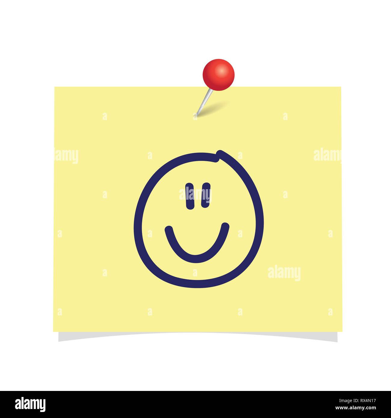 Feuille de papier de bureau avec mignon visage heureux smiley illustration vecteur EPS10 Illustration de Vecteur
