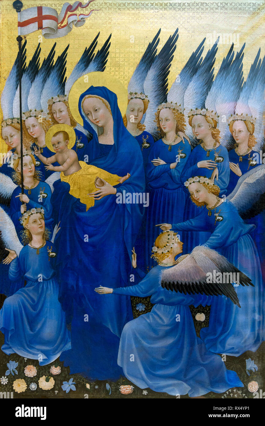 Le diptyque de Wilton, vers 1395, l'artiste inconnu, Banque D'Images Le diptyque de Wilton, vers 1395, l'artiste inconnu, Banque D'Images