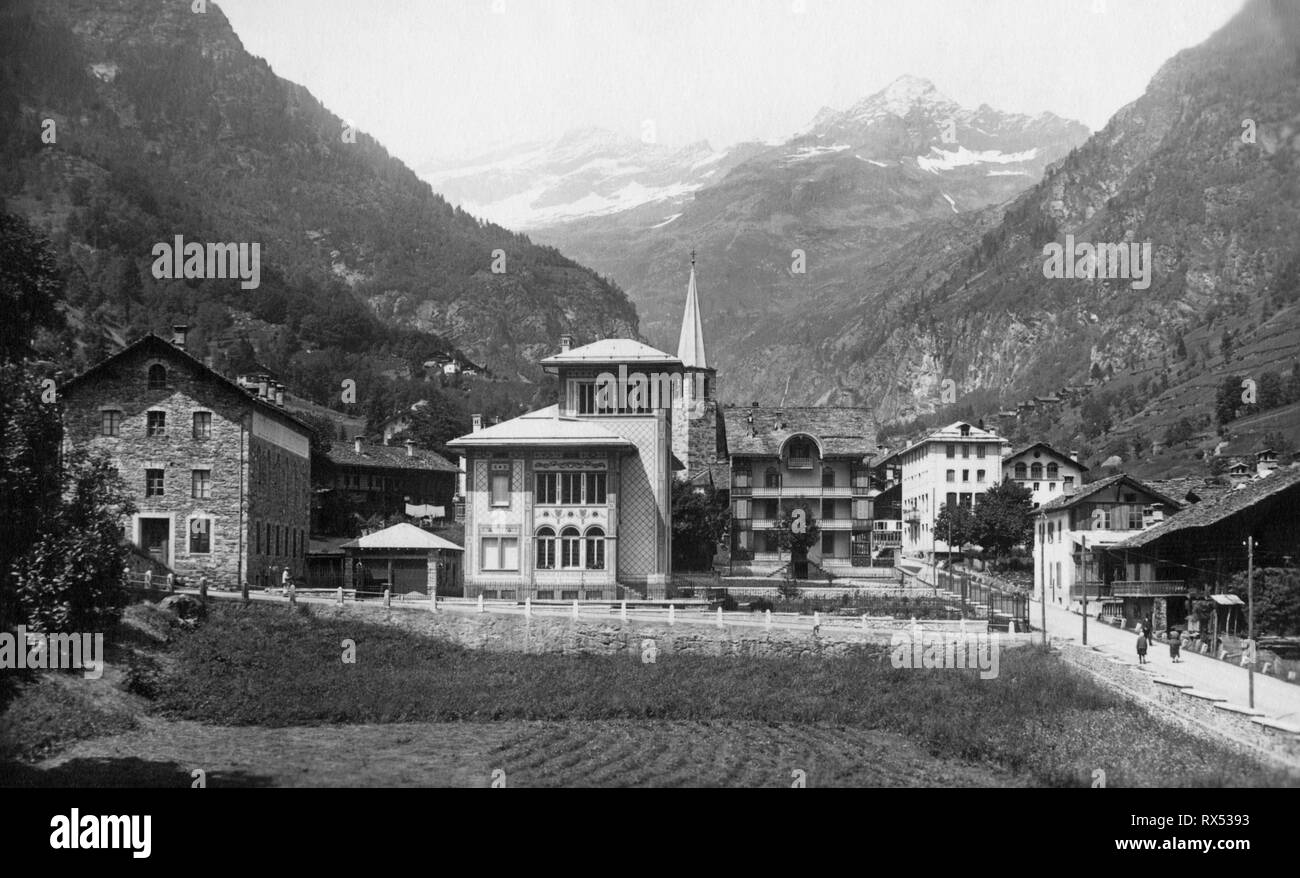 Alagna sesia, Piemonte, Italie 1930 Banque D'Images
