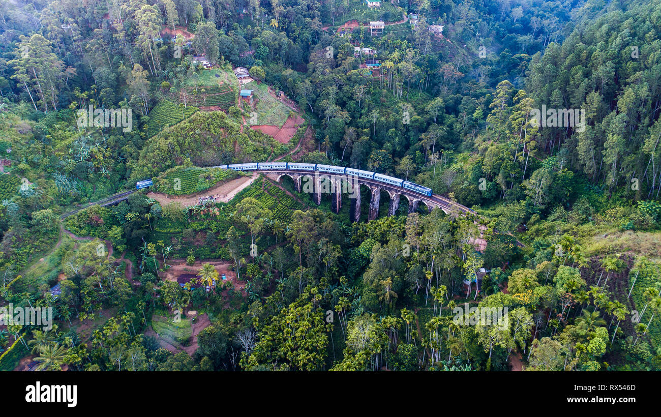 Célèbre Demodara 9 Arch Bridge. Ella, Sri Lanka. Banque D'Images