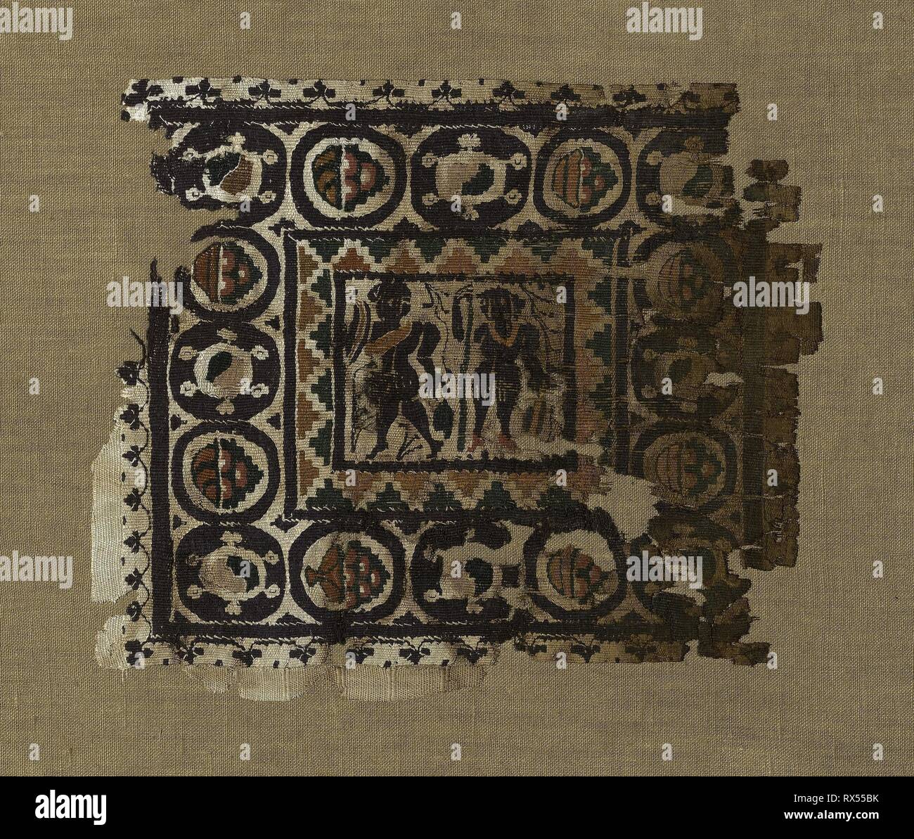 Fragment. L'Égypte copte ;. Date : 301 AD AD-500. Dimensions : 38 × 42,5 cm (15 × 16 11/16 in.). Lin et laine, tissage de la tapisserie. Origine : Egypte. Musée : le Chicago Art Institute. Banque D'Images