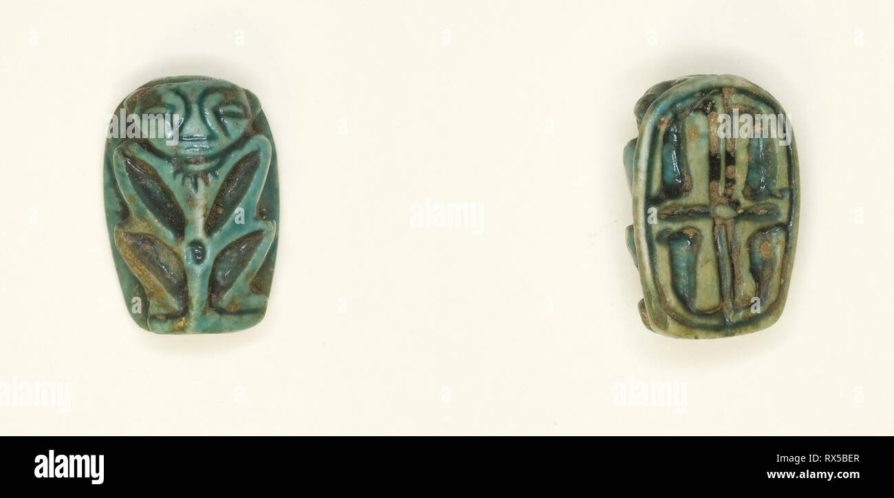 Scaraboid : naine la figure. Égyptien. Date : 1295 BC-1069 BC. Dimensions : 1,3 × 1 × 0,6 cm (1/2 × 3/8 × 1/4 in.). Stéatite émaillée. Origine : Egypte. Musée : le Chicago Art Institute. Auteur : Egypte Antique. Banque D'Images