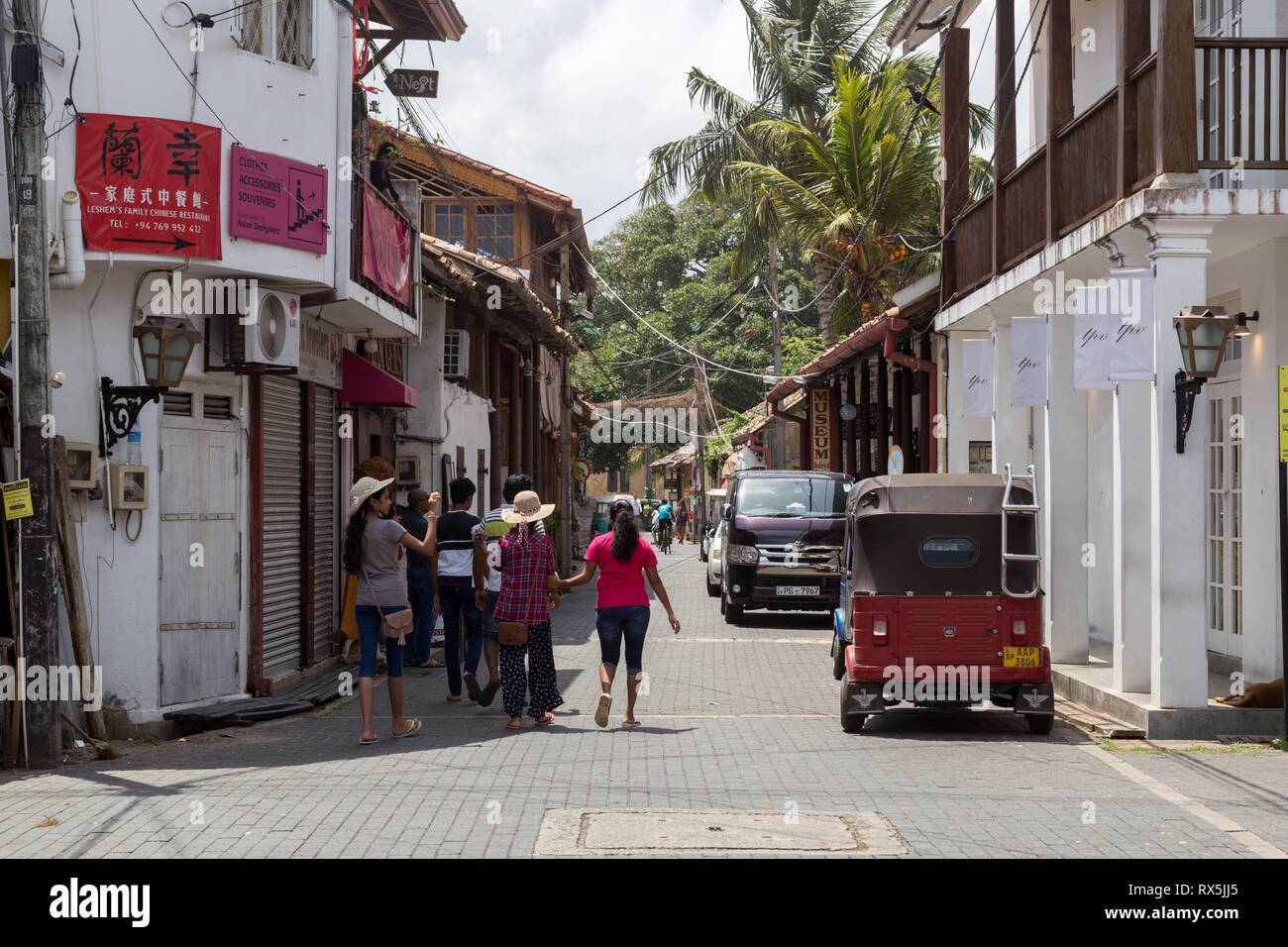 Petite rue du Fort de Galle, Sri Lanka Banque D'Images