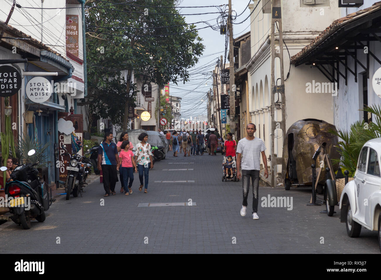 Petite rue du Fort de Galle, Sri Lanka Banque D'Images