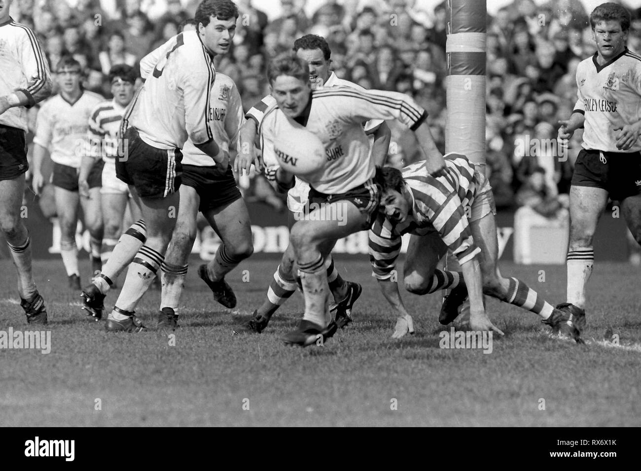 Halifax Town v Widnes Silk Cut Challenge Cup 1987 finale Leeds Headingley Banque D'Images