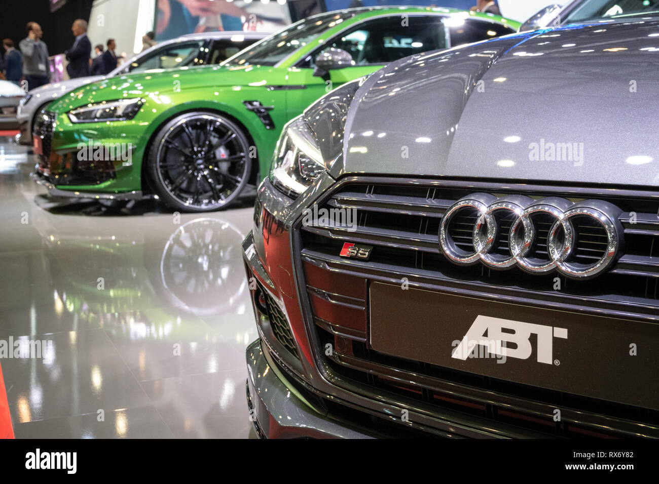 Genève, SUISSE - Le 6 mars 2018 : une ABT Audi S5 voiture de sport à l'honneur à la 88e Salon International de l'Automobile de Genève. Banque D'Images