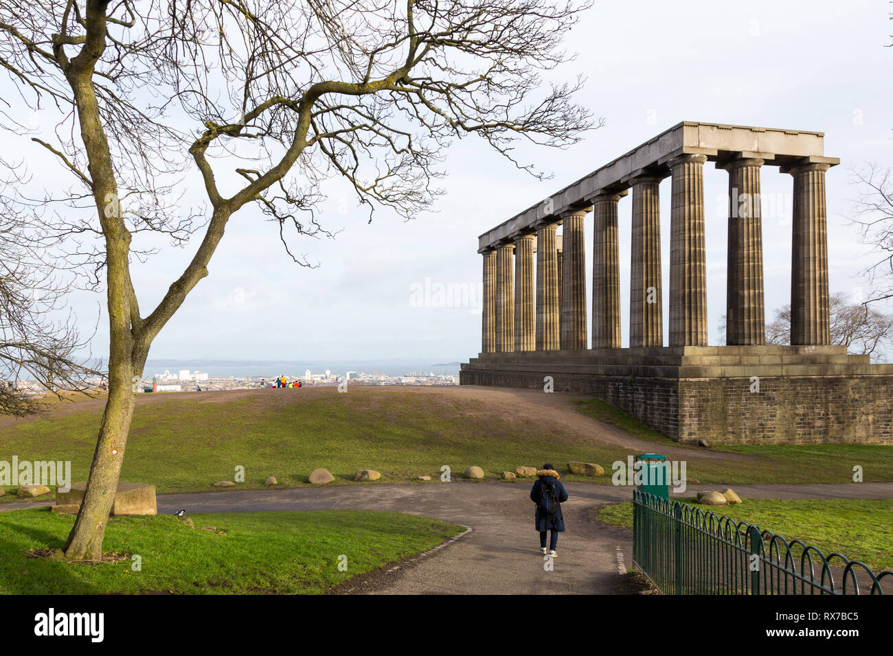 Édimbourg, Écosse - 9 février 2019 - Le Monument National de l'Ecosse sur Calton Hill, un mémorial à la soldats écossais Banque D'Images