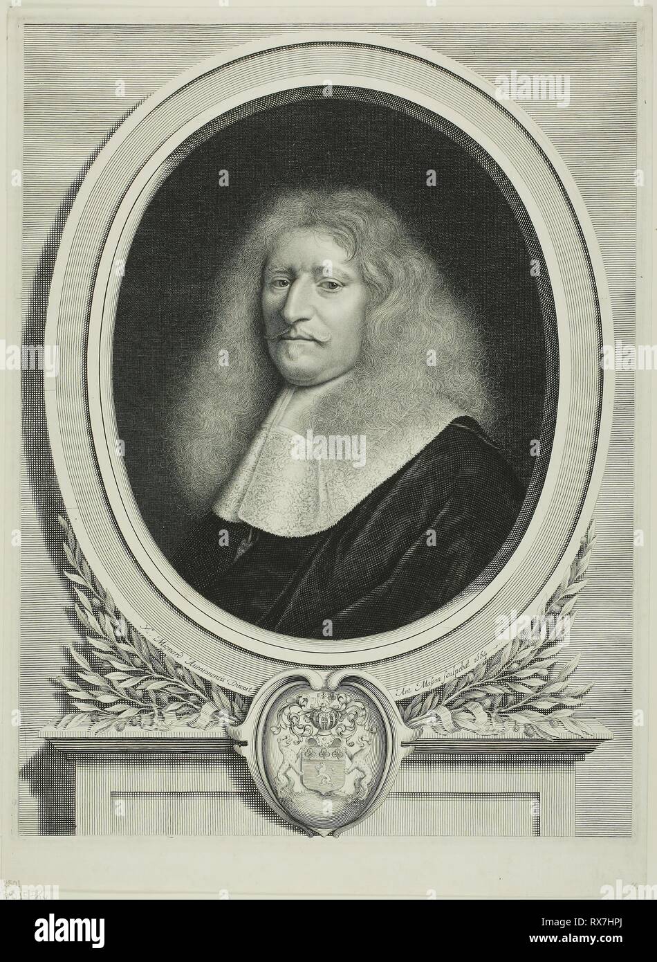 Portrait de Guillaume de Brisacier. Antoine Masson (Français, 1636-1700) ; Après Nicolas Mignard d'Avignon (français 1606-1668). Date : 1664. Dimensions : 352 × 269 mm (plaque) ; 377 × 277 mm (feuille). Gravure sur papier. Origine : France. Musée : le Chicago Art Institute. Banque D'Images